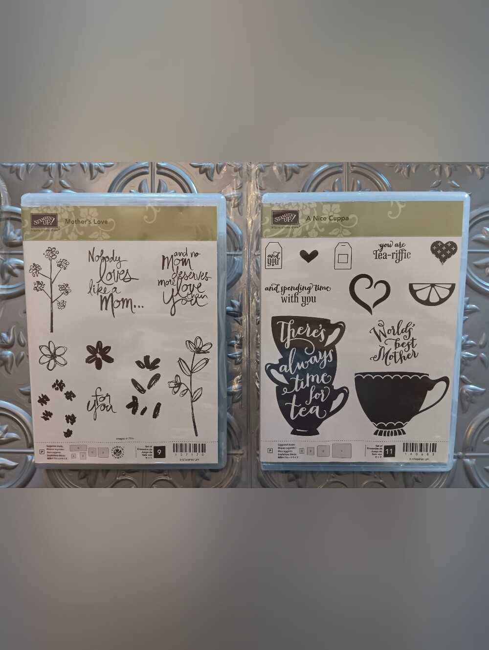Stampin Up Tea Mothers Love #137170 A Nice Cuppa #140683 2 stamp kit lot